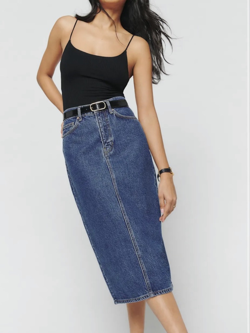 Reformation Jayde High Rise Denim Mini Skirt
